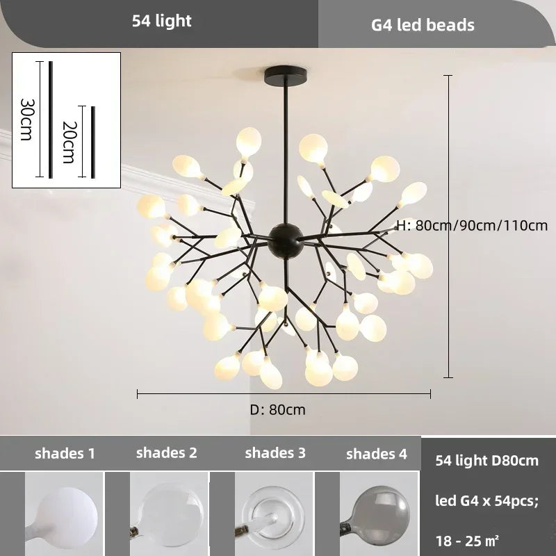 Lustre de plafond à LED nordique, éclairage de branche moderne, lampes suspendues, salon, or, noir, art, décor à la maison, lampes d'intérieur, chaussures