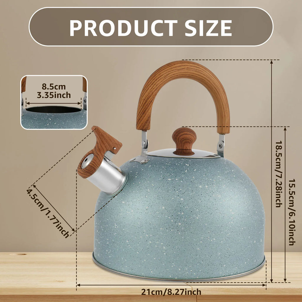 2L Stainless Steel Whistling Kettle - Ergonomic Handle & Fast Boiling