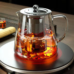 Théière en Verre Borosilicate 950ml - Infuseur Inox & Résistante à la Chaleur