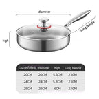 Poêle Antiadhésive Premium en Titane et Acier Inoxydable - 20/24/28cm