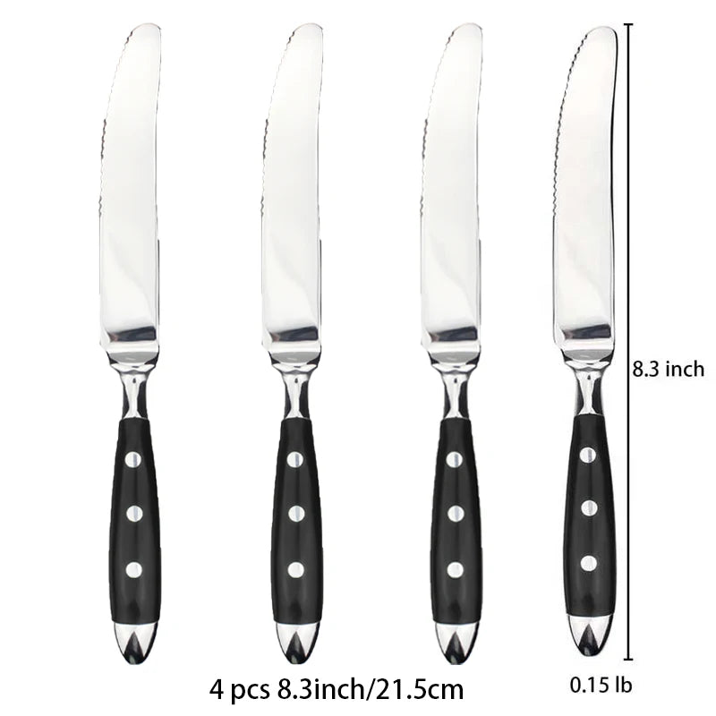 Ensemble de Couteaux à Steak Élégants en Acier Inoxydable