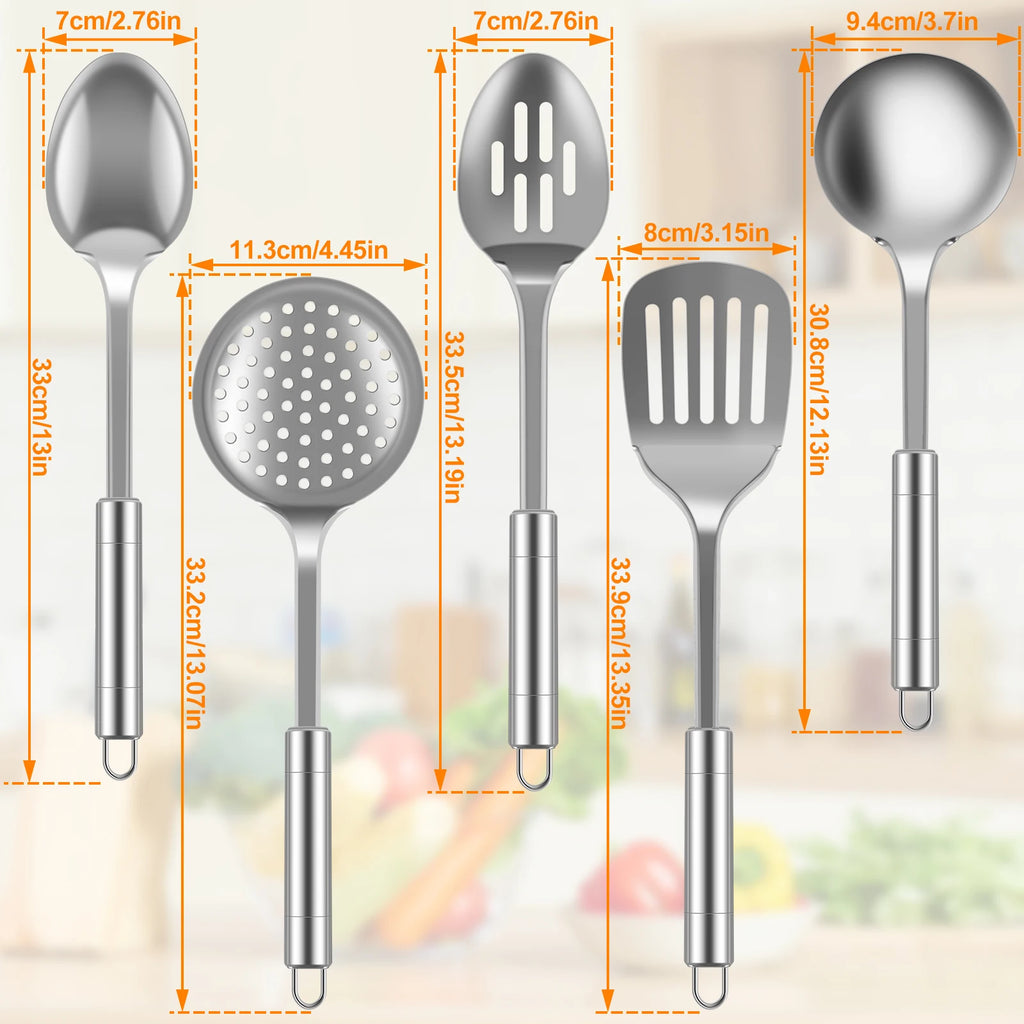 Ensemble 5 Ustensiles de Cuisine en Acier Inoxydable Willstar