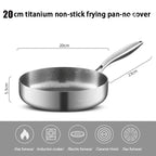 Poêle Antiadhésive Premium en Titane et Acier Inoxydable - 20/24/28cm