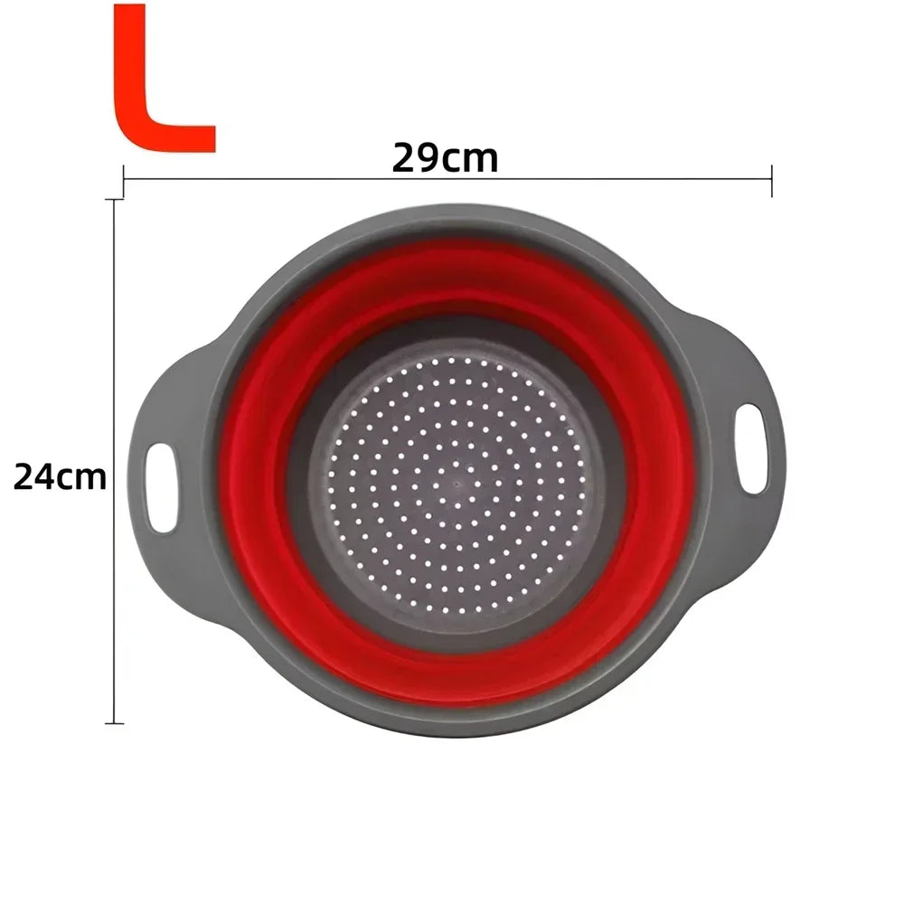 Panier Égouttoir Pliable Silicone 2 Pièces - Passoire Cuisine Gain de Place