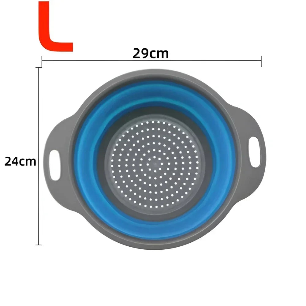 Panier Égouttoir Pliable Silicone 2 Pièces - Passoire Cuisine Gain de Place