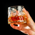 Verre à Whisky Rotatif 200ml avec Base en Bois - Design Vintage Élégant