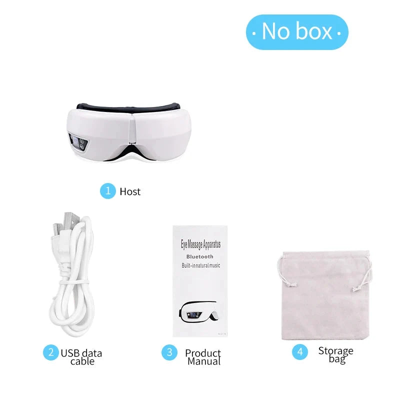 Masseur Oculaire Intelligent 6D – Airbag, Vibration, Bluetooth & 4 Modes | Raiuleko