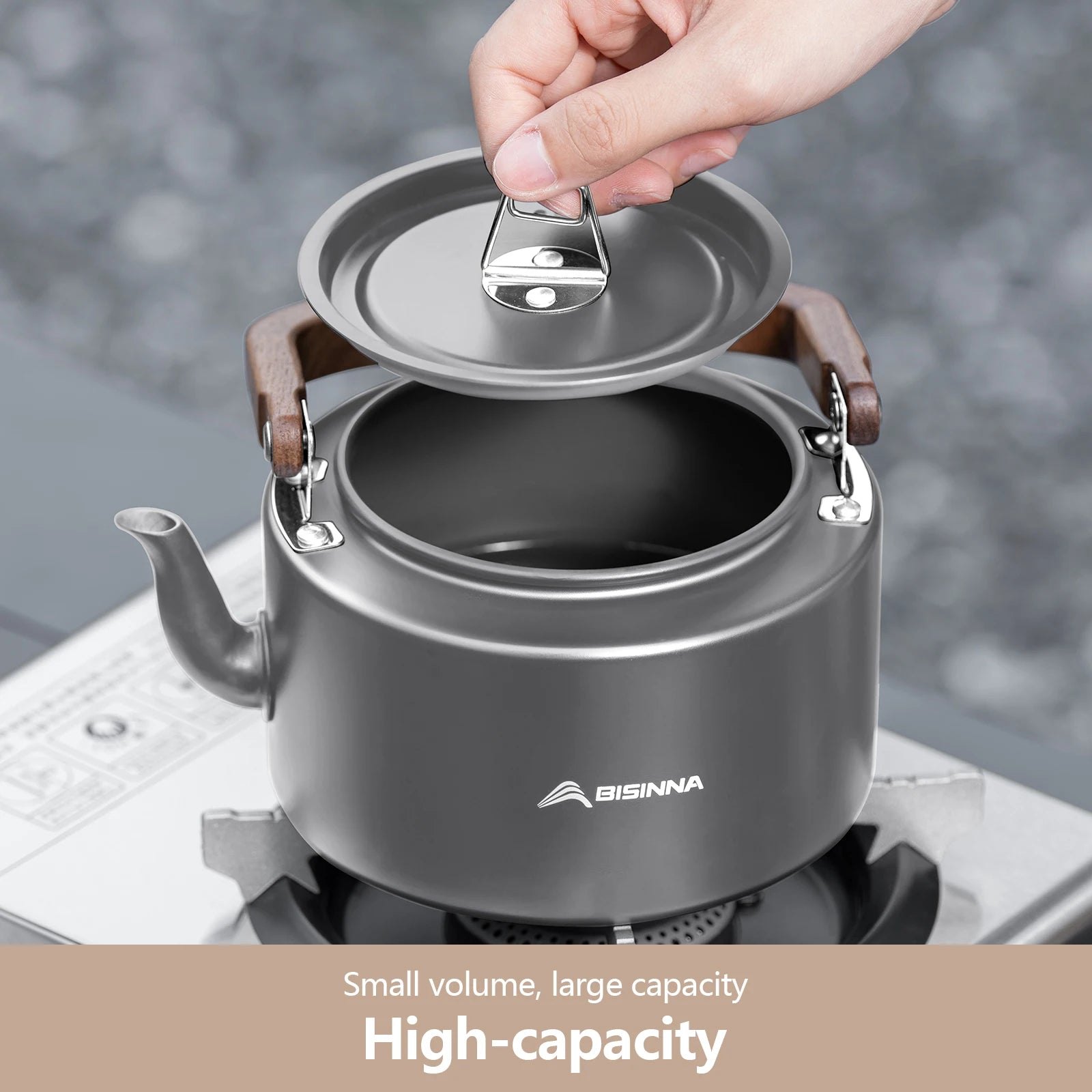 Bouilloire Camping Aluminium 1.4L BISINNA - Ultralegère & Portable