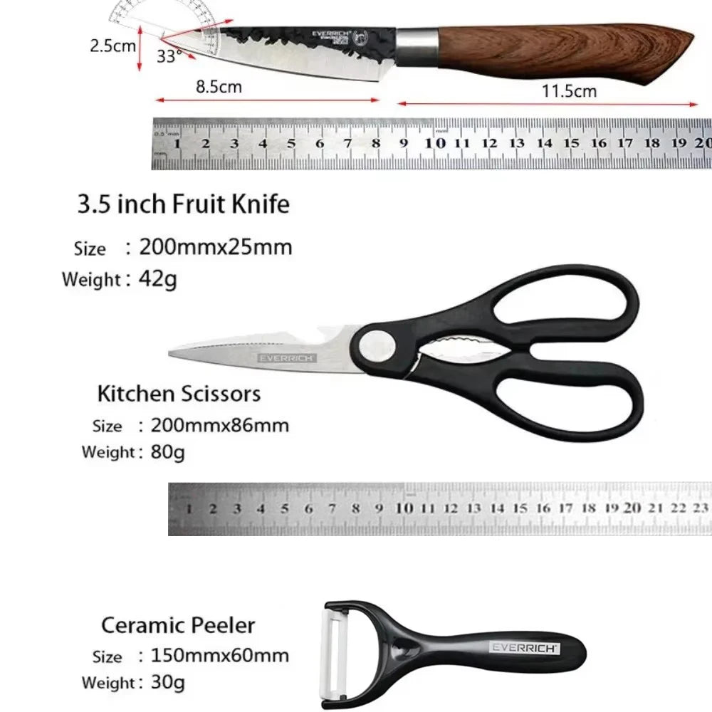 Ensemble de Couteaux de Cuisine Professionnels 6 Pièces - Acier Inoxydable Premium