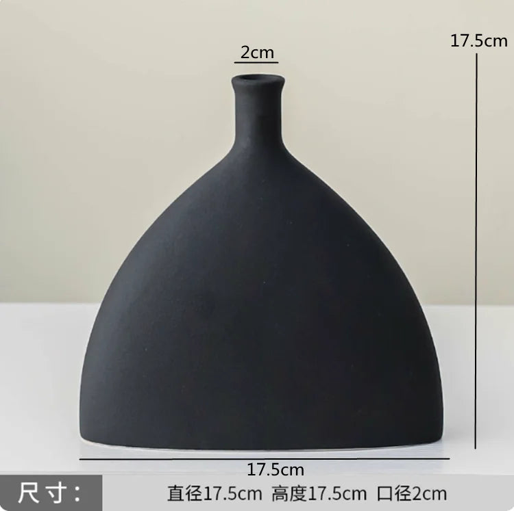 Vase à fleurs en céramique d'art noir et blanc, décoration nordique, minimalisme, fleurs séchées, accessoires de Gand, ornement B & B, maison