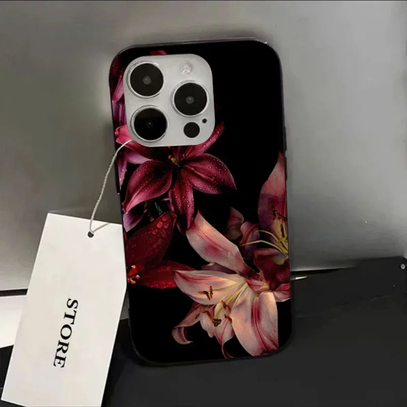 Coque iPhone Fleur de Lys Rouge — Étui Souple Antichoc, Compatible iPhone 7 au 17 Air
