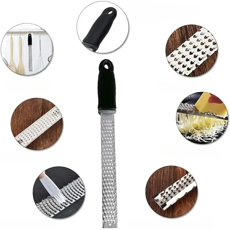 Râpe à Fromage Multifonction en Acier Inoxydable - Trancheur, Éplucheur et Hachoir