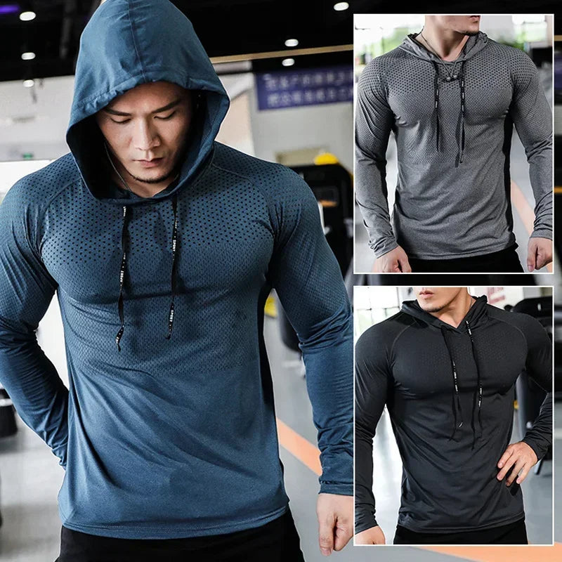 Sweat-shirt à capuche pour hommes, survêtement de Fitness, de Sport, de course, de Gym, d'entraînement en plein air, vêtements athlétiques, d'entraînement musculaire