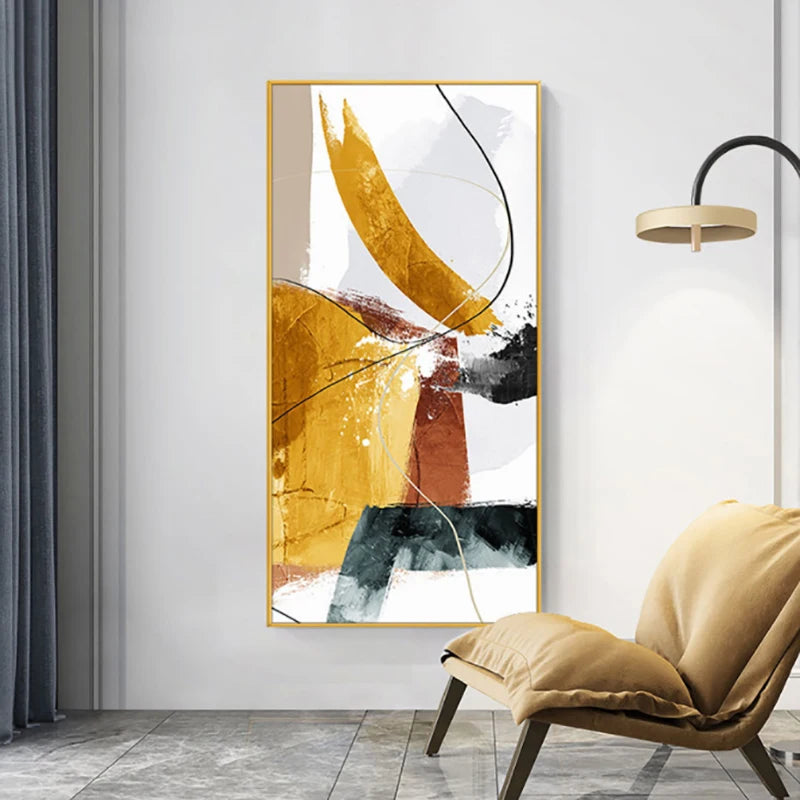 Tableau Peinture Huile Fait Main - Design Porche Abstrait Moderne Sans Cadre