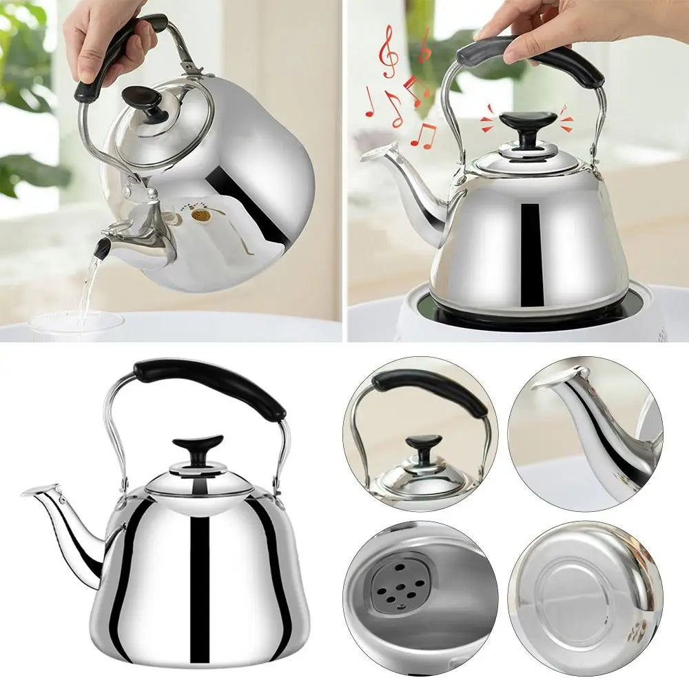 Bouilloire Sifflante Inox 1-2.5L - Induction Gaz Camping Polyvalente