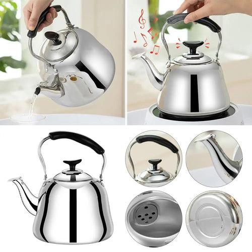 Bouilloire Sifflante Inox 1-2.5L - Induction Gaz Camping Polyvalente