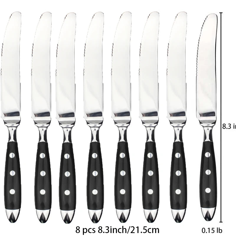Ensemble de Couteaux à Steak Élégants en Acier Inoxydable