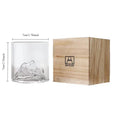 Verre à whisky japonais avec relief montagne 3D - Coffret cadeau premium