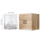 Verre à whisky japonais avec relief montagne 3D - Coffret cadeau premium