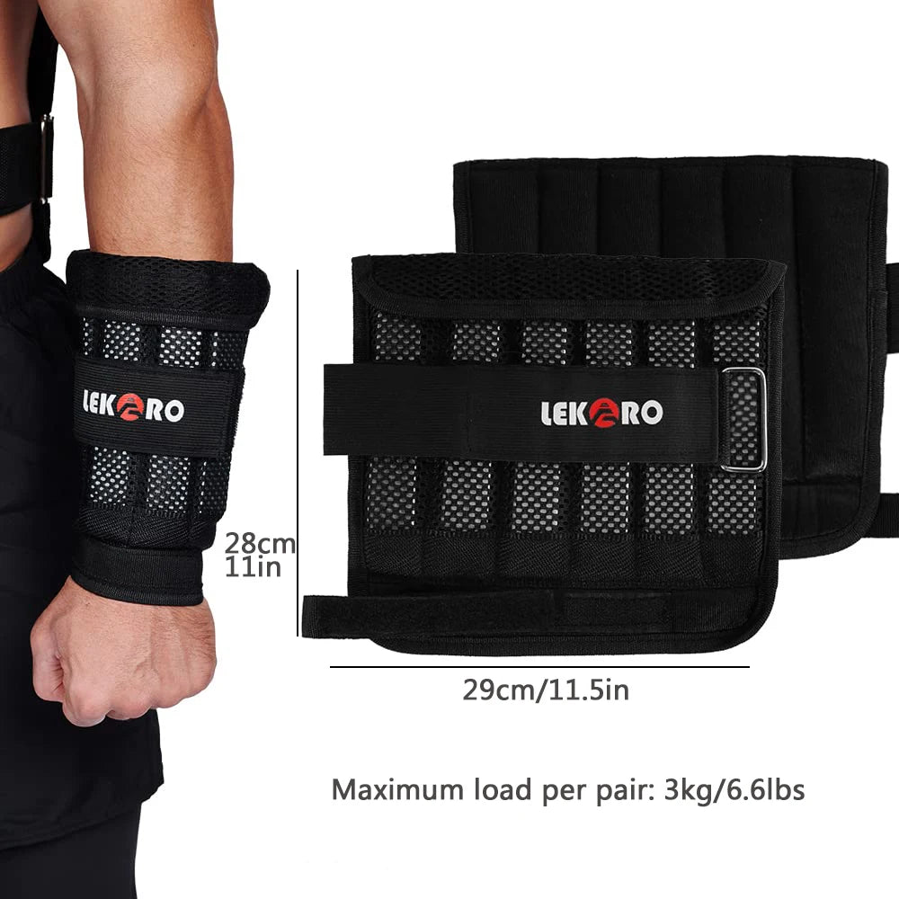 Adjustable Weighted Wrist Ankle Straps 20kg - Strength Training Fitness Running