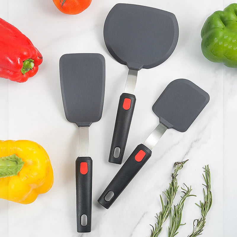 Spatule en Silicone Résistante Haute Température - Manche Acier Inoxydable