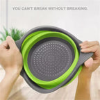 Panier Égouttoir Pliable Silicone 2 Pièces - Passoire Cuisine Gain de Place
