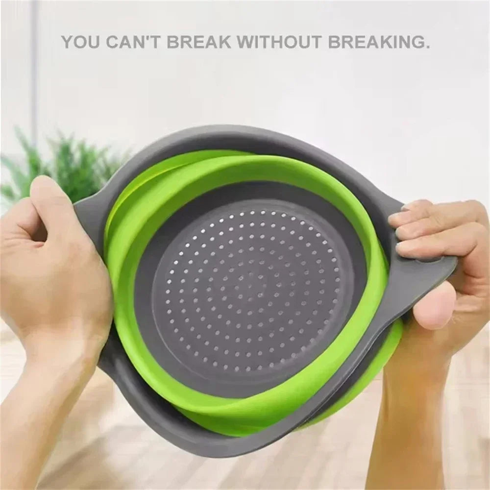 Panier Égouttoir Pliable Silicone 2 Pièces - Passoire Cuisine Gain de Place