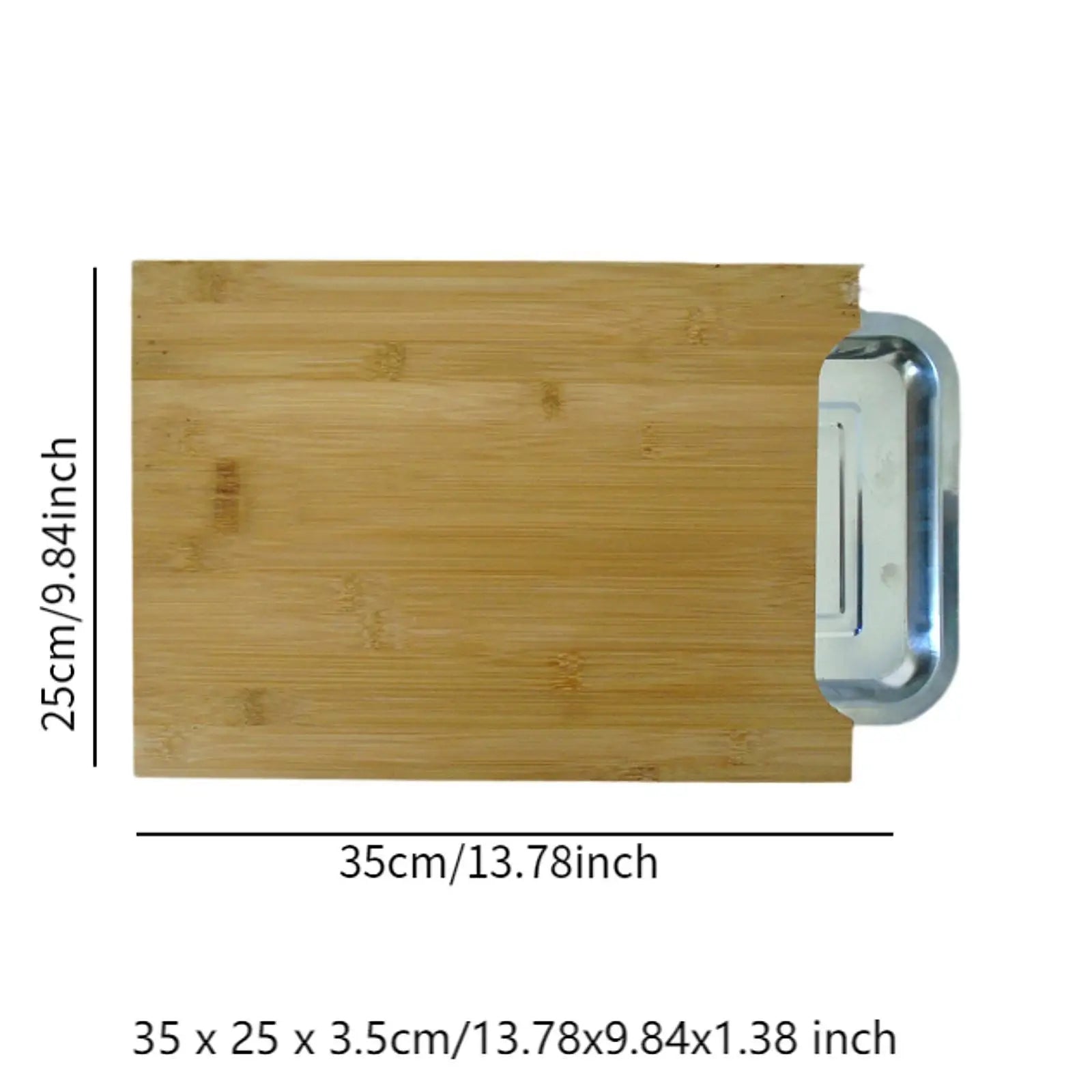 Planche à Découper en Bambou avec Tiroirs de Rangement Multifonction