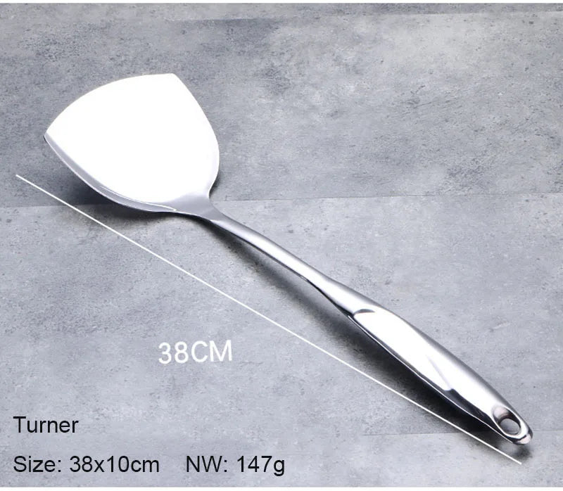 Ensemble Ustensiles Cuisine Acier Inoxydable GLANYOMI - Résistants Chaleur