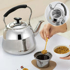 Bouilloire Sifflante Inox 1-2.5L - Induction Gaz Camping Polyvalente