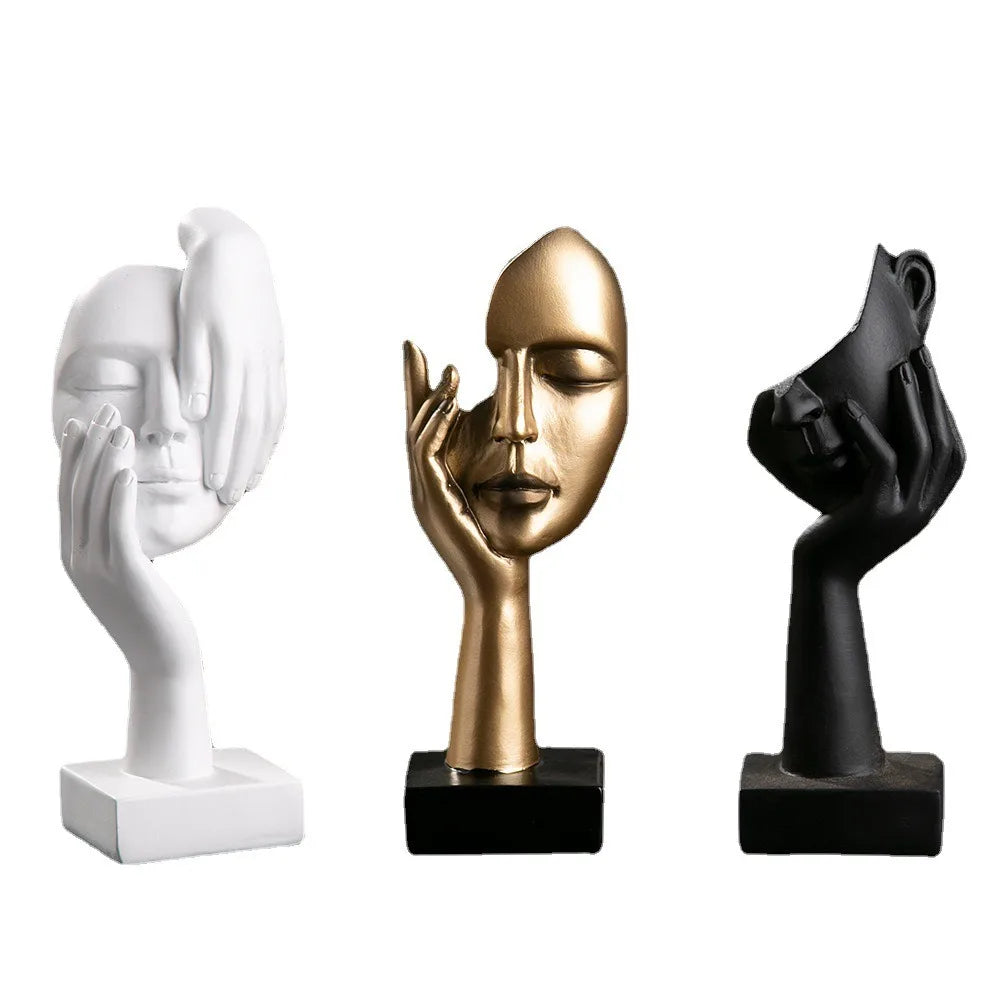 Statue Abstraite en Résine – Sculpture Nordique Penseur, Décoration Bureau & Salon | Art Luxe
