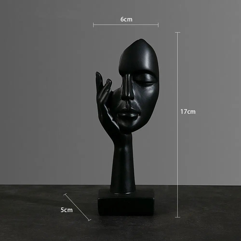 Statue Abstraite en Résine – Sculpture Nordique Penseur, Décoration Bureau & Salon | Art Luxe