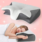 Ergonomic Memory Foam Cervical Pillow - Multi-Position Side/Back/Stomach Sleeping with Shoulder Relaxation