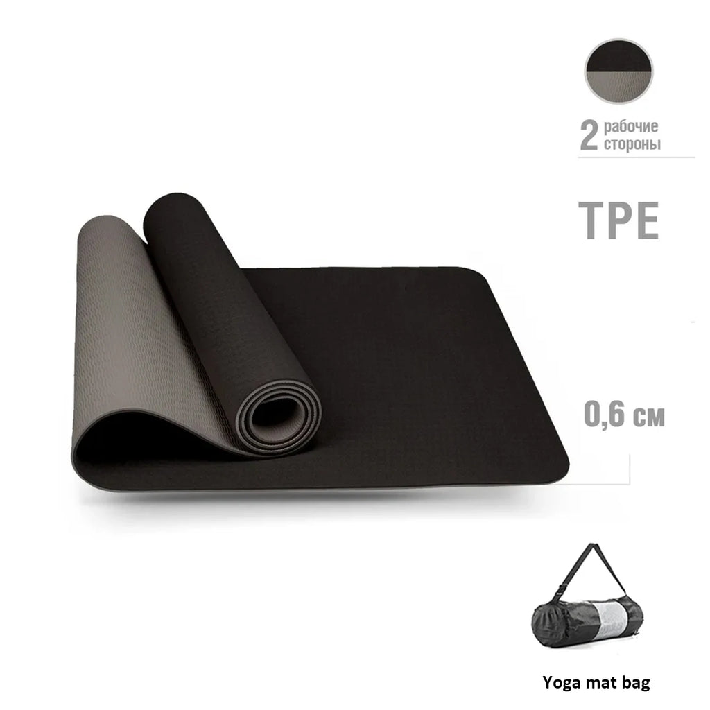 Tapis de Yoga TPE Écologique Antidérapant Double Face avec Sangle - Premium Fitness Pilates