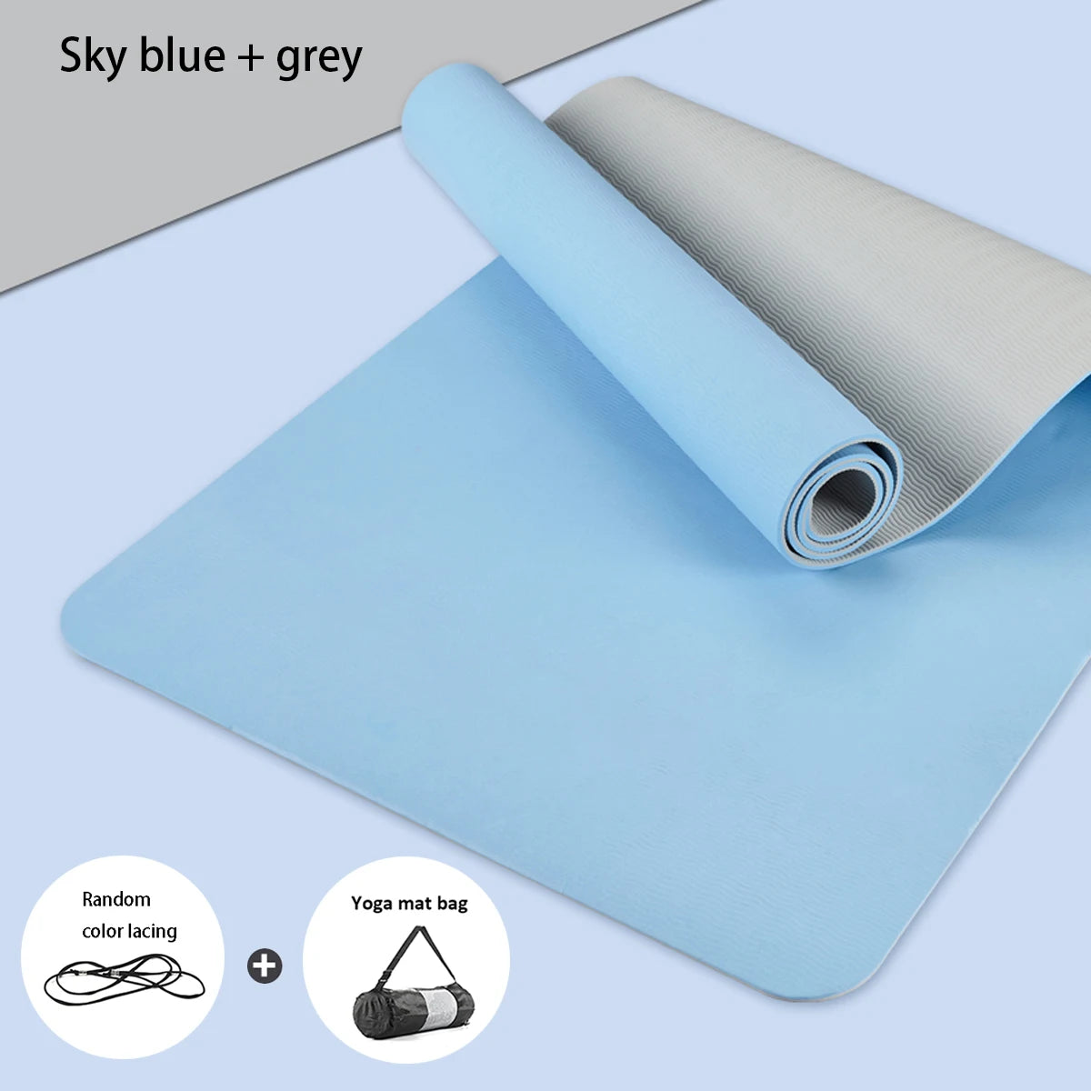 Tapis de Yoga TPE Écologique Antidérapant Double Face avec Sangle - Premium Fitness Pilates