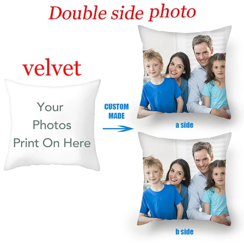 Housse de Coussin Personnalisable en Lin - Logo & Photo sur Mesure pour Salon