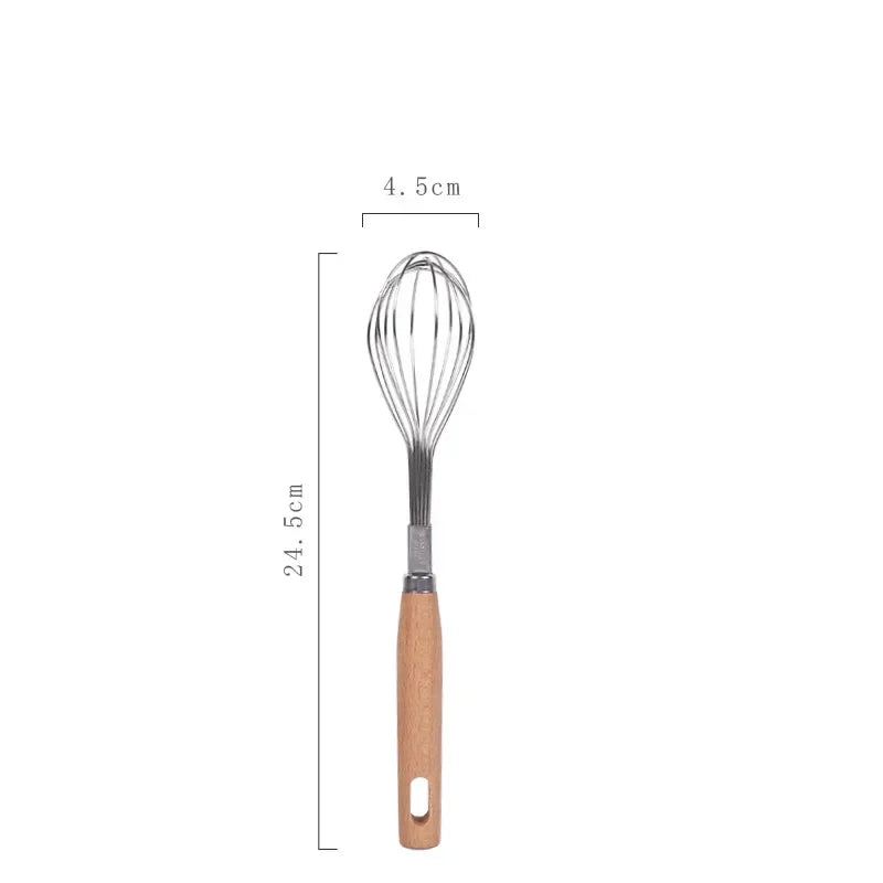 Batteur à Œufs Manuel en Bois - Fouet Traditionnel Cuisine & Pâtisserie
