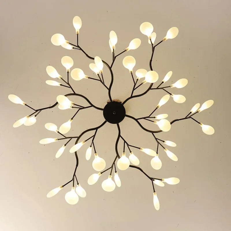 Lustre de plafond à LED nordique, éclairage de branche moderne, lampes suspendues, salon, or, noir, art, décor à la maison, lampes d'intérieur, chaussures