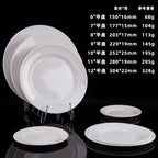 Assiette Mélamine Blanche Premium - Plateau Steak Rond 12 pouces