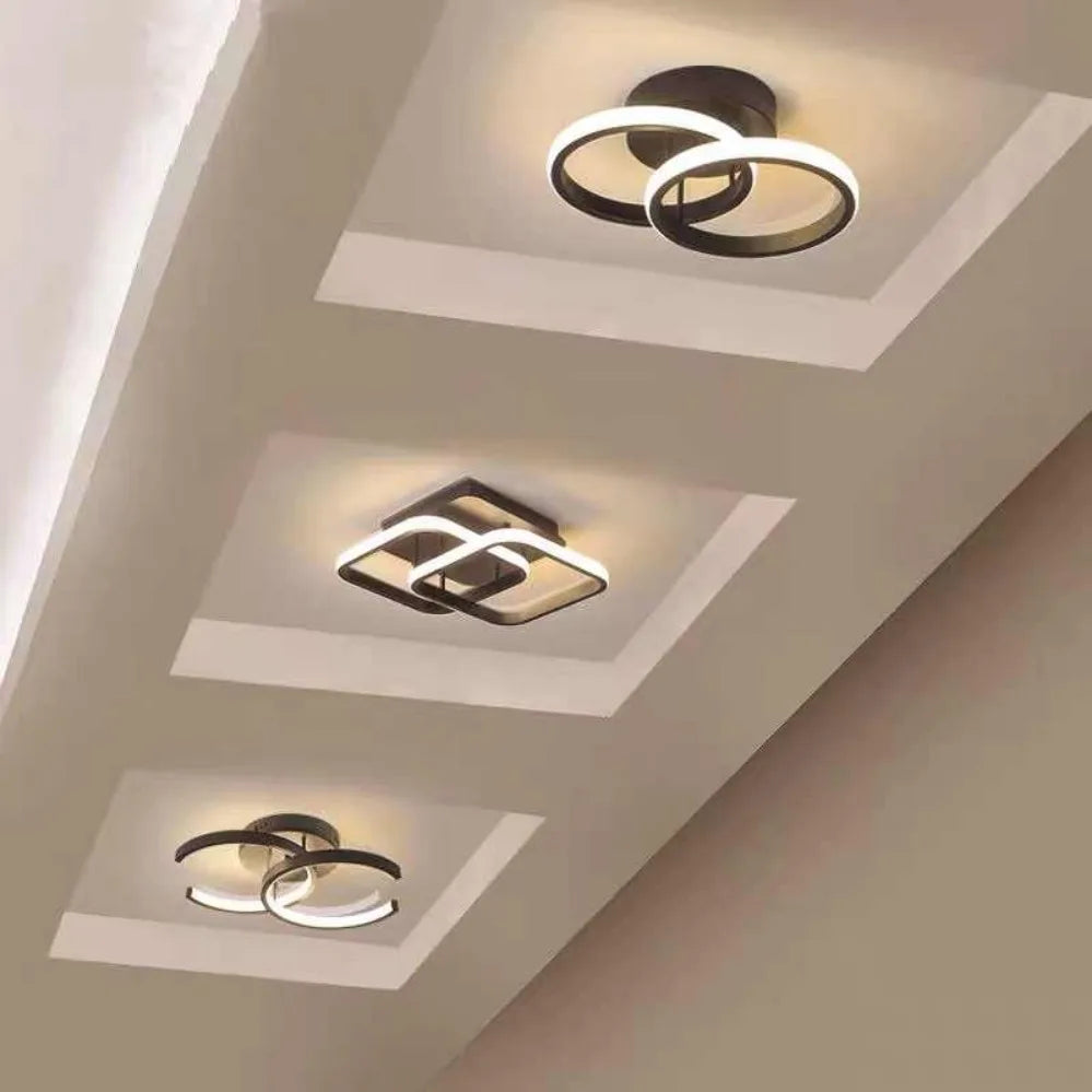 Plafonnier LED Double Anneau – Design Créatif Moderne, Tricolore, 25-30W | RmmKss