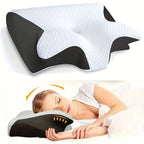 Ergonomic Memory Foam Cervical Pillow - Multi-Position Side/Back/Stomach Sleeping with Shoulder Relaxation