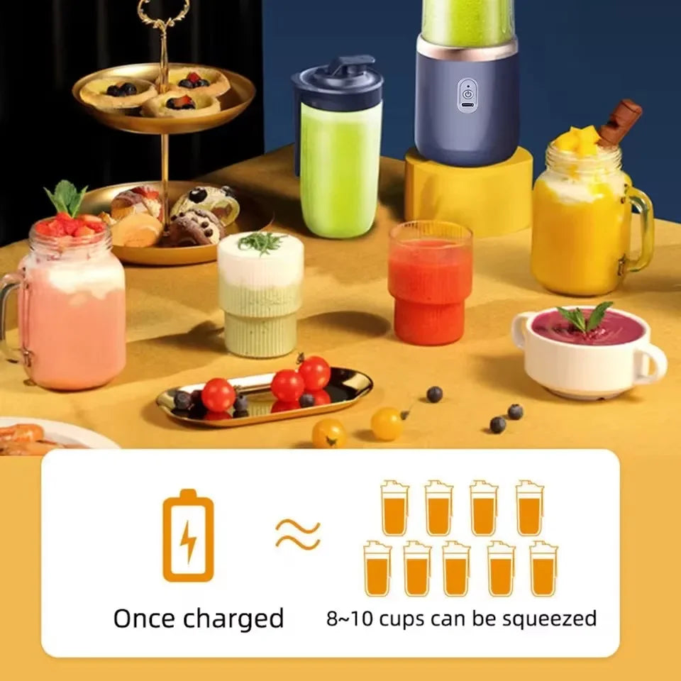 Blender Portable Rechargeable USB 6 Lames - Smoothies et Jus Frais