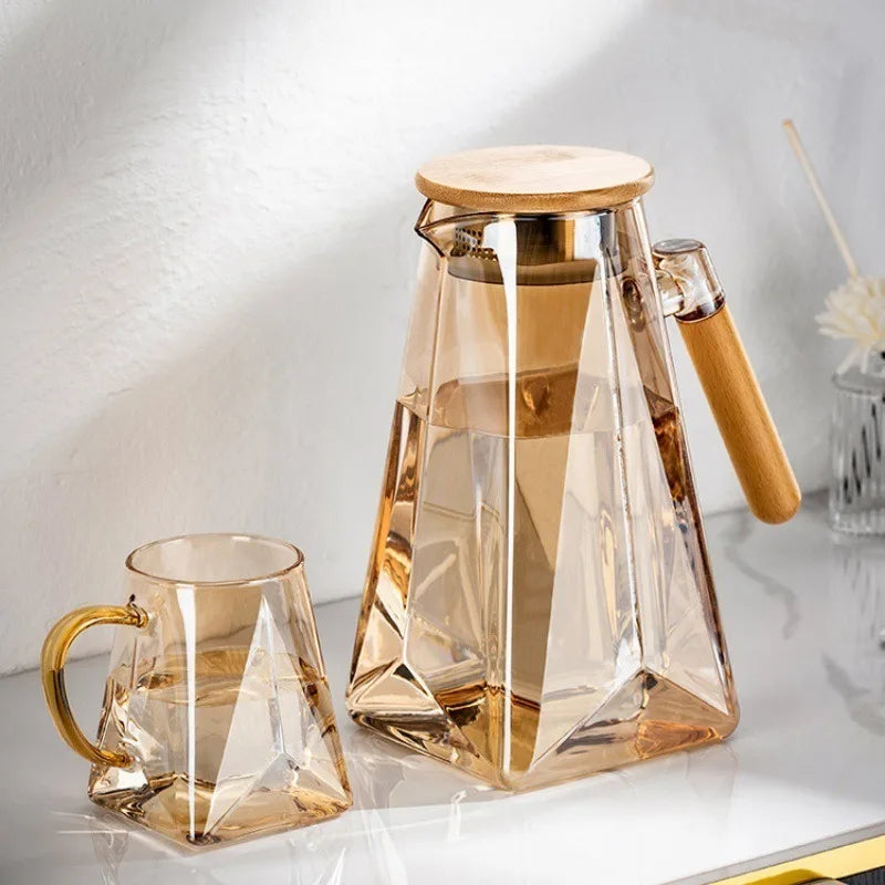 Carafe à Eau Verre Borosilicate 1800ml - Design Premium