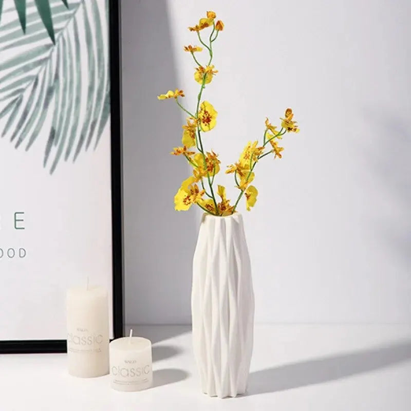 Vase Moderne en Plastique Style Nordique - Panier Décoratif pour Fleurs