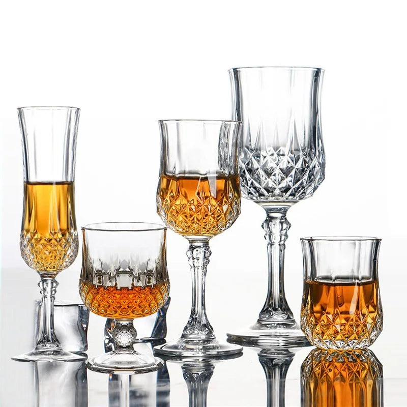 Tasse en Verre Cristal Gravé 230ml - Verre à Vin Rouge Whisky Polyvalent