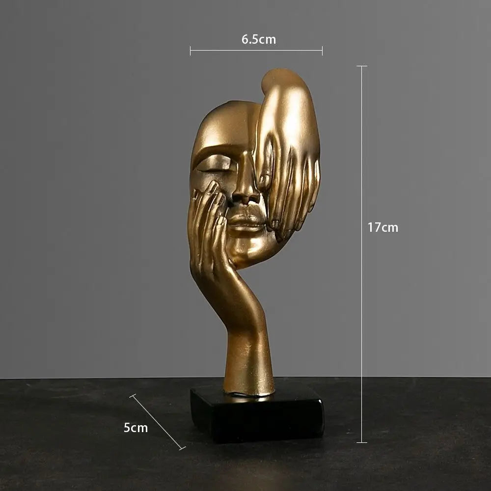 Statue Abstraite en Résine – Sculpture Nordique Penseur, Décoration Bureau & Salon | Art Luxe