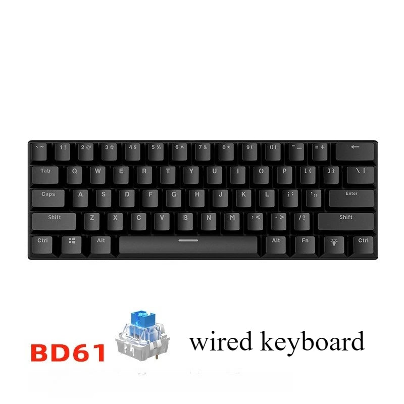 Clavier Mécanique Gaming 60% Compact - Lettre échangeable. Design Blanc Minimaliste