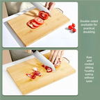 Planche à Découper Bambou Rectangulaire 25cm - Bois Massif Épais Cuisine Fruits Légumes