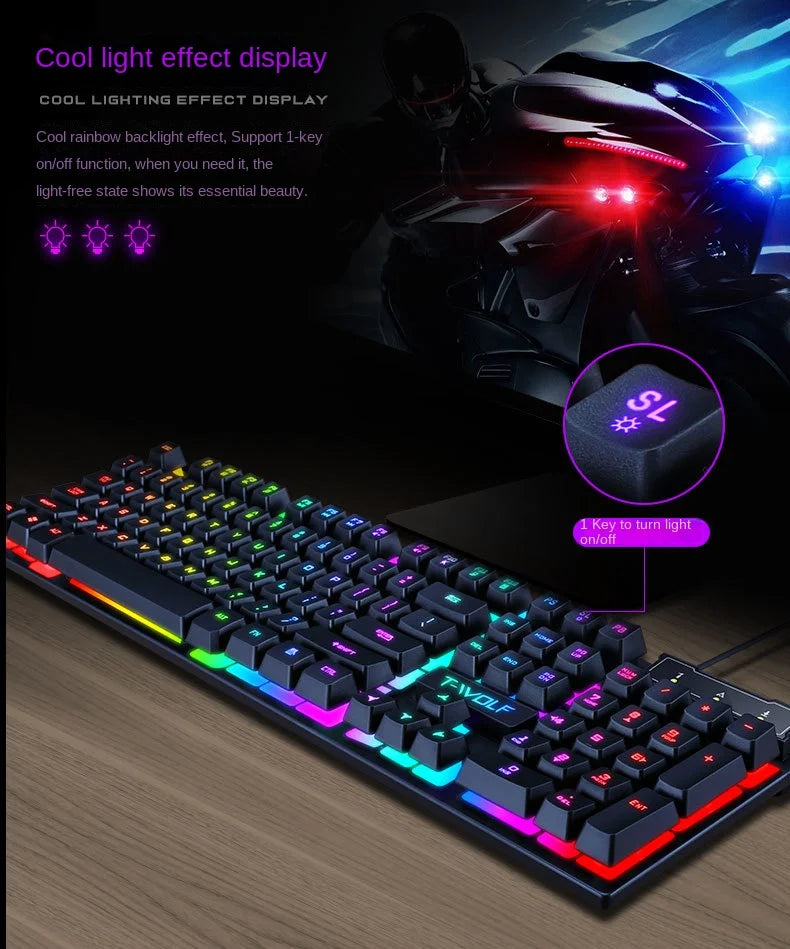 Clavier Gaming Mécanique Rétroéclairé RGB - Clavier Filaire PC Gamer avec Éclairage LED