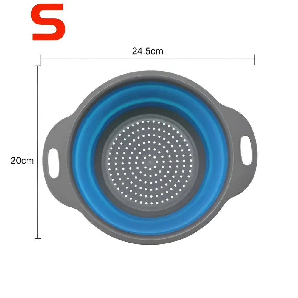 Panier Égouttoir Pliable Silicone 2 Pièces - Passoire Cuisine Gain de Place
